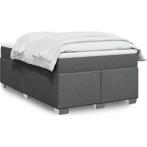 Cama box spring con colchón tela gris oscuro 120x190 cm vidaXL (1/5)