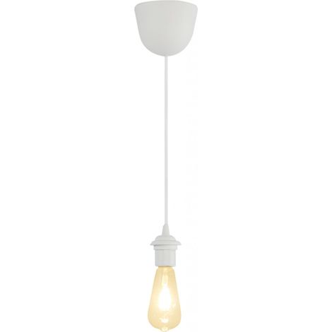 Monture suspension E27 – Plastique blanc – Dimensions 9.5cm x 9.5cm – Pour ampoules LED et incandescentes – Design moderne (1/3)
