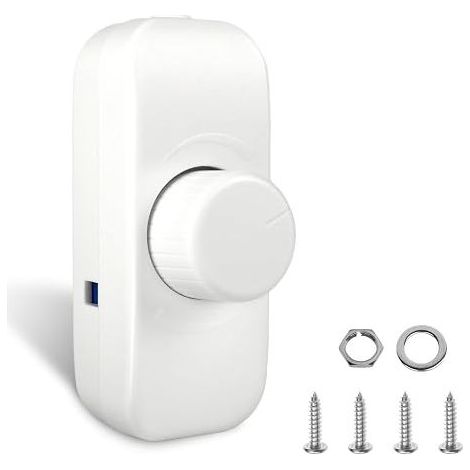 LED Light Dimmer, Rotary Dimmer 220-240VAC 50Hz  LED Dimmer Switch for Dimmable LED Bulbs, Incandescent Lamps and Halogen Lamps (White) (1/5)