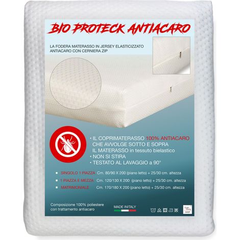 Fodera Materaso JERSEY Elasticizzato ANTIACARO Con CERNIERA ZIP 1 PIAZZA (1/5)
