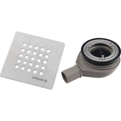 Bonde de receveur de douche TRENECA, dia. 90 mm, DN40, couvercle en acier inoxydable (1/3)