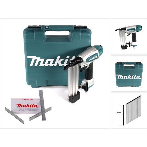 Makita AF 506 Druckluft Stauchkopfnagler 15-50mm 4,3-8,3bar + 5000x Stauchkopfnagel 15mm galvanisiert + Koffer (1/5)