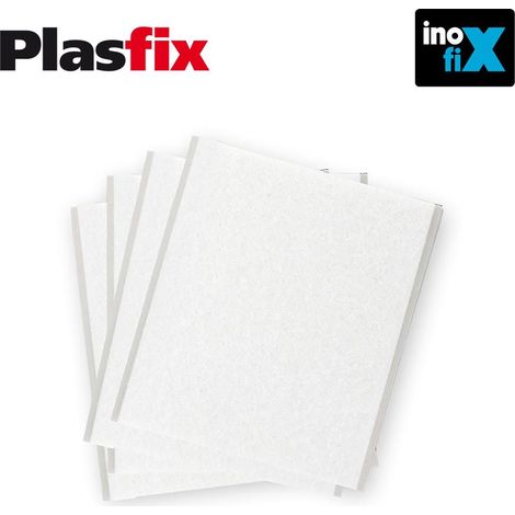 Confezione da 4 feltri adesivi sintetici bianchi 100x85mm Plasfix INOFIX