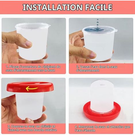 Mini Kit Feeding and Drinking Bowl for Chicks Rotary Sleeve Design Automatic Feeding and Watering Feeder for Poultry (1/4)