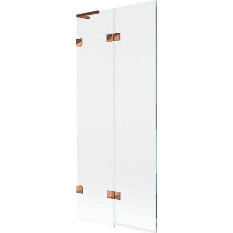 Mexen Lunar L mampara de bañera de 2 hojas izquierda 80 x 150 cm, transparente, oro rosa - 897L-080-100-60-00-L (1/5)