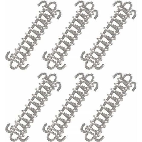 6 Stück hochbelastbare Zeltseile mit Edelstahl-Federschnallen für Planen, Zelte und Metallgitter (1/5)