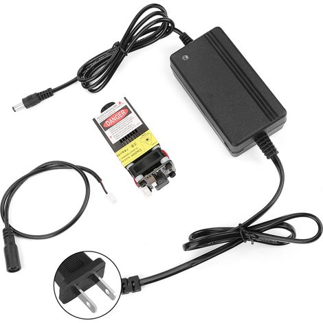 Module laser bleu focalisable 2,3 W 445 nm TTL PWM + adaptateur secteur pour graveur laser DIY (prise US) (1/5)