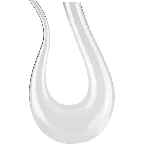 1 Carafe à vin, 1500 ml, cristal sans plomb, forme en U, aérateur et verseur, pour salon et bar(Q3 : Nouveaux produits pour le mois d'août) (1/5)