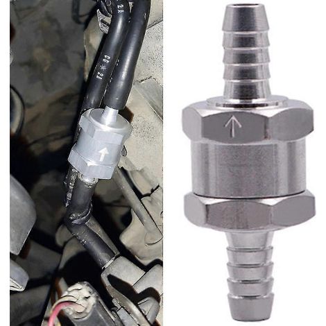 Kraftstoffrückschlagventil 6/8/10/12 mm, Aluminiumlegierung, für Benzin-, Diesel- und Wasserleitungen, unidirektional, für Peugeot Renault - 8 mm (1/5)