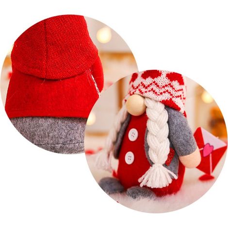 2er-Set gesichtslose Zwergenpuppen zum Valentinstag – Süße Plüsch-Deko-Geschenkidee (1/5)