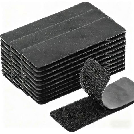 Bandes adhésives double face auto-agrippantes, résistantes et imperméables, réutilisables, pour la fixation murale de cadres photo et la décoration murale (20 paires) (1/5)
