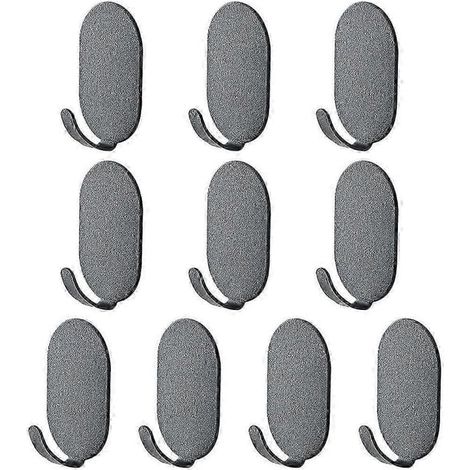 Paquete de 10 ganchos de pared de acero inoxidable, ganchos sin costuras, ganchos autoadhesivos resistentes. (1/3)