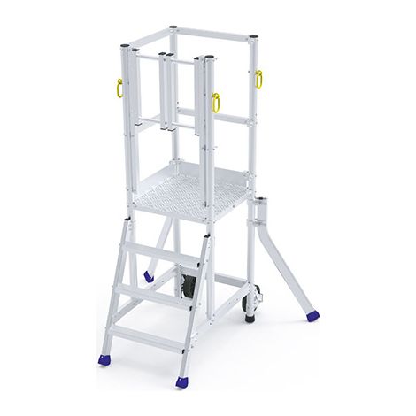 Scaletta con piattaforma - 3 gradini - Altezza di piatteforma 0.75m - ER3SL-SPD