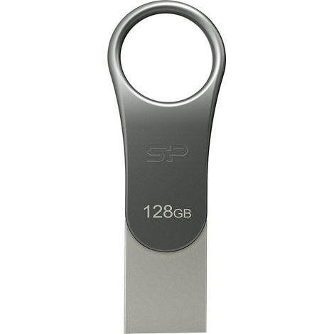 Silicon Power Mobile C80 USB flash drive 128 GB USB Type-A / USB Type-C 3.0 (3.1 Gen 1) Titanium (1/3)