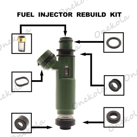 Fuel injector repair kit, seal and filter compatible with Toyota Land Cruiser 4700 FZJ100 23250-66010 (1/2)