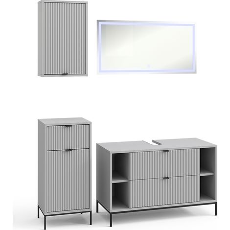 Conjunto de muebles de baño Eliza, Gris, 4 partes, Vicco (1/5)