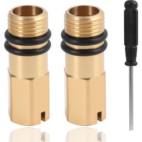Tapón flexible, tapones de sellado de latón M10 - 2 piezas para entradas de agua fría y caliente, tapón roscado de 10 mm (1/5)