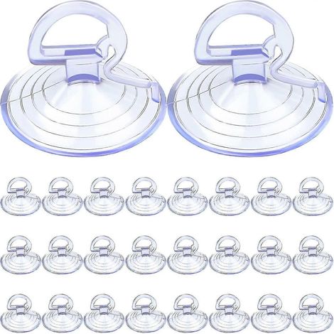 Lot de 24 ventouses pare-soleil pour pare-brise de voiture, petites ventouses en PVC pour vitres de voiture, deux couleurs : transparent (1/4)