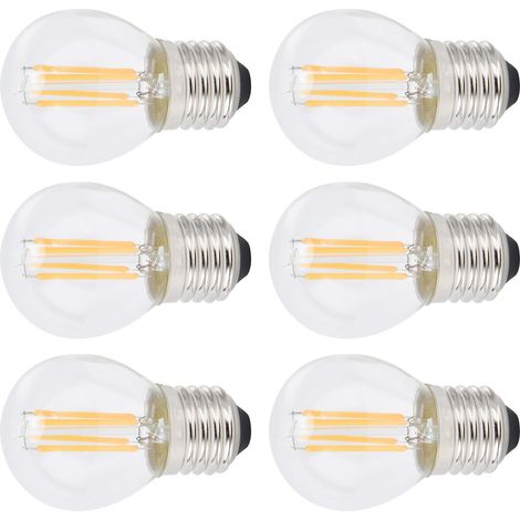 G45 E27 4W LED-Lampe, 6er-Pack, klarer Glühfaden, warmweißes Licht, dimmbar, 110V, für die Heimbeleuchtung, dekorative Glühbirnen (1/5)