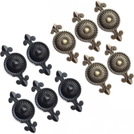 (Schwarz + Bronze) 10 Schrankgriffe, Schrankknöpfe, Möbelknöpfe, Schubladenknöpfe, Möbelgriffe, Knauf für Schrank, Schublade