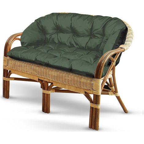 Cuscino da giardino 190x40 cm per divano o panca, impermeabile, verde.