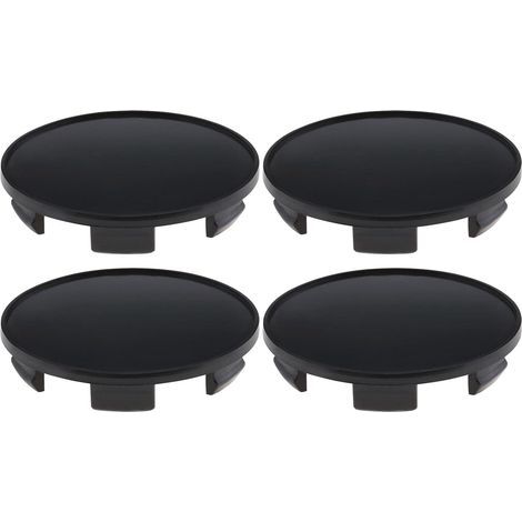 Lot de 4 Capuchons centraux de moyeu de Roue de Rechange Compatible avec Car Conversion Wheel Center Cover Auto Hubcaps Accessoires de Voiture Noir OD 68 mm ID 62 mm