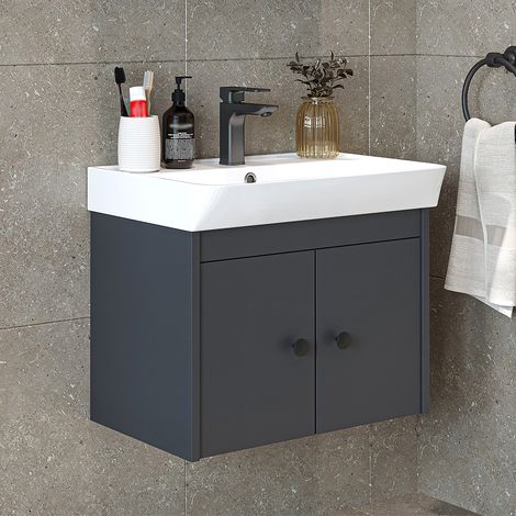 Roomart ADA Badmöbel-Set 2-tlg 60 cm breit, Anthrazit