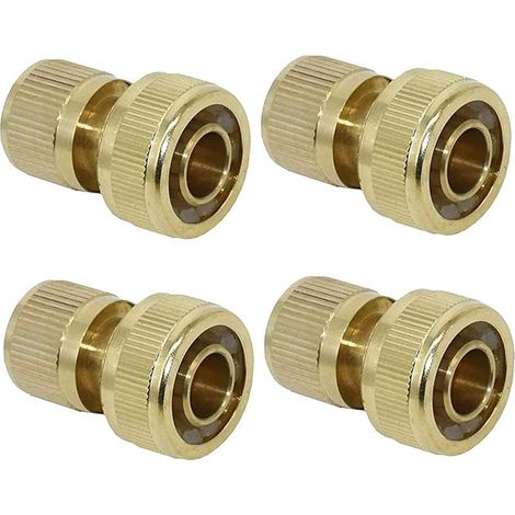 Raccord d'Arrosage 19 mm (3/4") en Laiton, Rapide Raccord Connecteurs pour Tuyau d’arrosage dans Le Jardin(4PACK) (1/5)