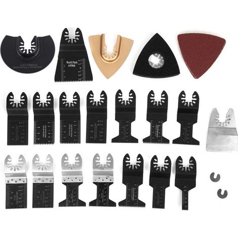 Jeffergarden Lames de scie oscillantes universelles, 26 pièces, en acier à haute teneur en carbone, outil multifonction pour couper et polir le bois, le plastique et le PVC.-DOU