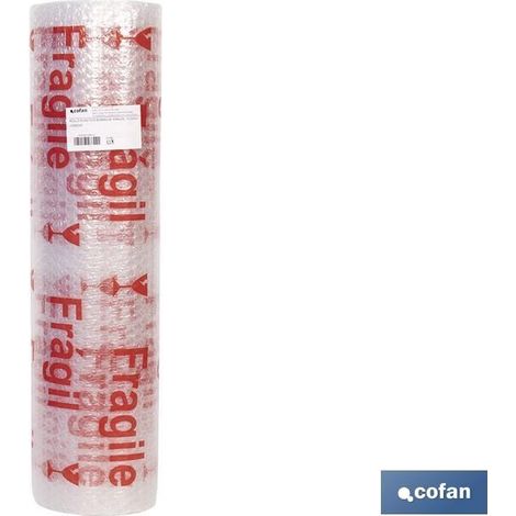 Rollo de plástico de burbuja frágil 40 g/m2 0,6 x 5 m (1/4)