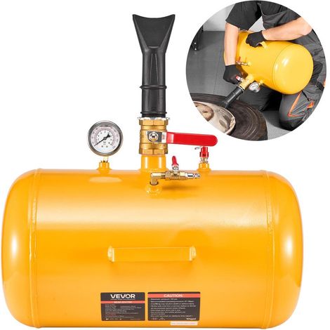 Pneus ≤ 24,5 Pouces Camion VTT Canon à Air 37,9 L Booster de Pneu Atelier Cuve Acier Soupape Cuivre 145 PSI (1/4)