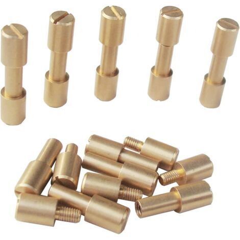 QORVA-Laiton Boulons Rivets Couteaux Maker Pivot Pin Attaches DIY Couteau Poignée Goujons Vis Pack de 10 pièces 6mm (1/4)
