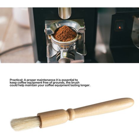 Brosse pour moulin à café, machine à café, brosse de nettoyage pour grains de café, outil de nettoyage de cuisine, connecteur en bois (1/5)