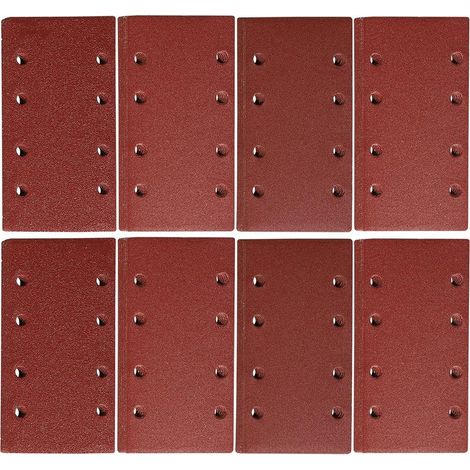 48 Feuilles Abrasives pour Ponceuse Vibrante 95 x 185 mm Papier de Verre 8 Trous Grain 40 60 80 120 180 240 320 400 H260 (1/5)