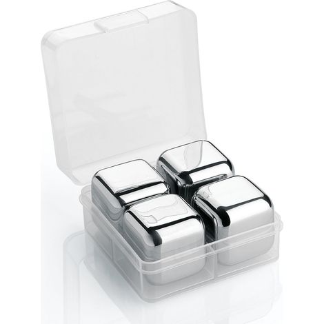 Cilio Cool, cubes réfrigérants en acier, boîte de 4 pièces, 2,5 x 2,5 x 2,5 cm (1/5)