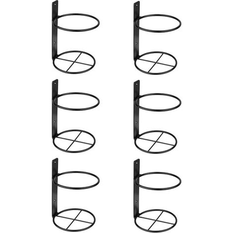 Set of 6 Wall-Mounted Wine Bottle Racks, Metal Wine Bottle Holders for Wine Storage, Wine-Themed Wall Decor (1/5)