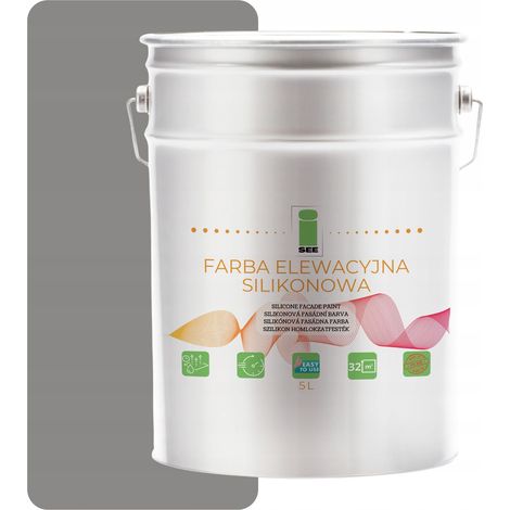 Pintura de fachada transpirable de silicona 5L mate - Gris antracita (1/5)