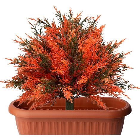 Fausses D'Extérieur avec Piquets Décoration De Jardin en Faux Cèdre Artificielles Pour Porche Pour Cour Patio Porche Pelouse Arrière-Cour Jardinière En Automne (1/5)