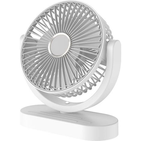 Ventilateur de bureau USB silencieux et inclinable à 3 vitesses - Idéal pour la maison et le bureau - Blanc (1/5)
