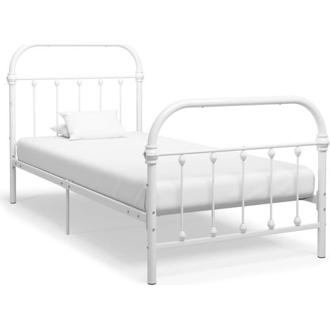 vidaXL Giroletto Bianco in Metallo 100x200 cm (1/5)