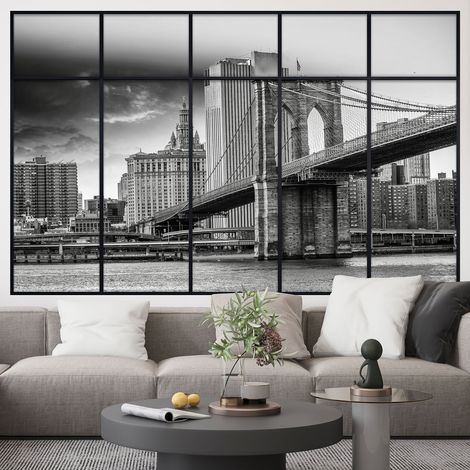 Stickers Trompe l'oeil fenêtre verrière - New York - 90 x 145 cm (1/5)