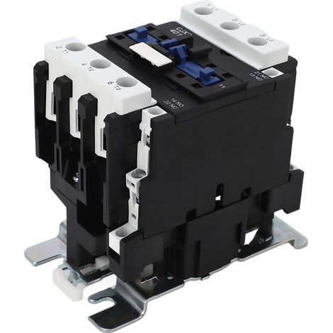 Contacteur CA 220 V triphasé (1 NO, 1 NF auxiliaire, 3 NO principal), montage sur rail, contacts argentés, contrôleur de moteur basse tension 40 A (1/5)