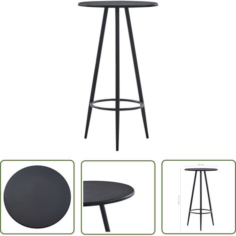 The Living Store Bartisch Schwarz 60×107,5 cm MDF - Stehtisch - Bartisch - Kücheninsel - Bistrotisch - Kleiner Tisch (1/4)