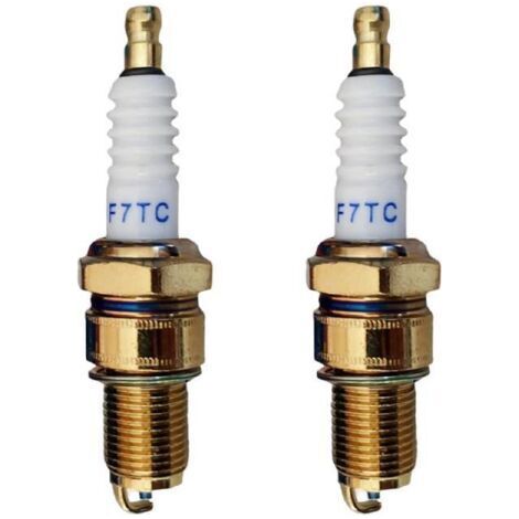 Bougie d'allumage, bougie d'allumage métallique, bougie d'allumage à électrode, bougie d'allumage de moteur, bougie d'allumage de tondeuse à gazon, bougie d'allumage F7TC (2 pièces) (1/4)