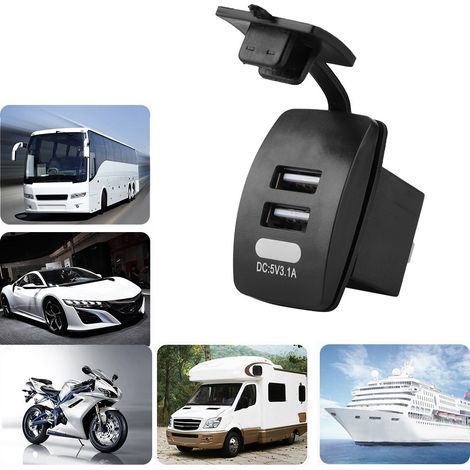 Wasserdichte Doppel-USB-Buchse 3,1 A für Auto, Boot und Mobiltelefon