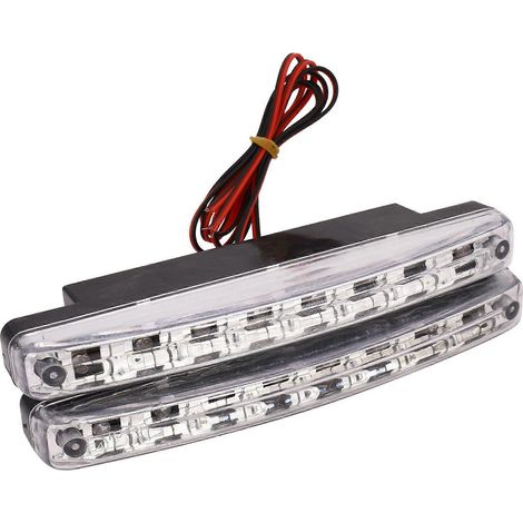 feux de jour à LED blanches de haute qualité, 8 LED, 12 V CC, phares universels, feux de stationnement (1/5)