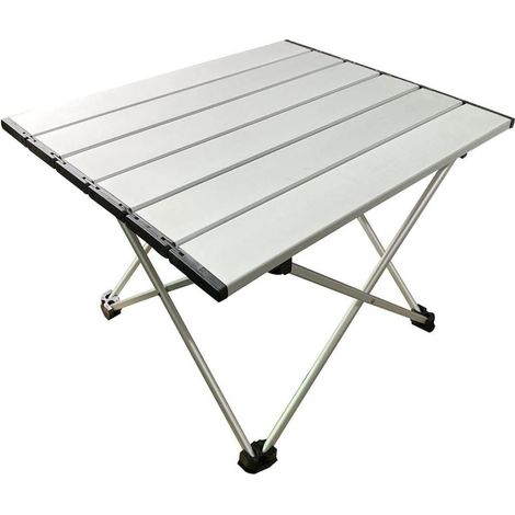 Table de camping pliante légère en aluminium avec sac de transport, table portable pour extérieur – Idéale pique-nique, barbecue, plage, pêche–DELKEVIC