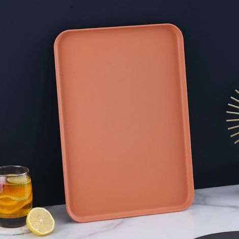 PLATEAU - PLAT DE SERVICE Plateau de service en plastique rectangulaire décoratif de style style-Orange2-L2 (1/2)