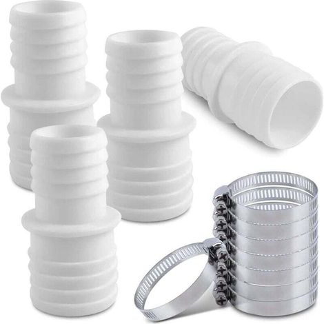 4 Pcs Raccord Tuyau Piscine 32 mm et 38 mm, Raccord de Tuyau avec Colliers de Serrage, 32 mm vers 38 mm Adaptateur Raccord Piscine, Adaptateur de Tuyau de Piscine (1/4)