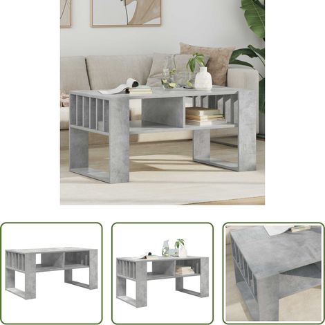 Wohnzimmertisch - Couchtisch Beton Grau 92 x 49,5 x 45 cm Holzwerkstoff (1/5)